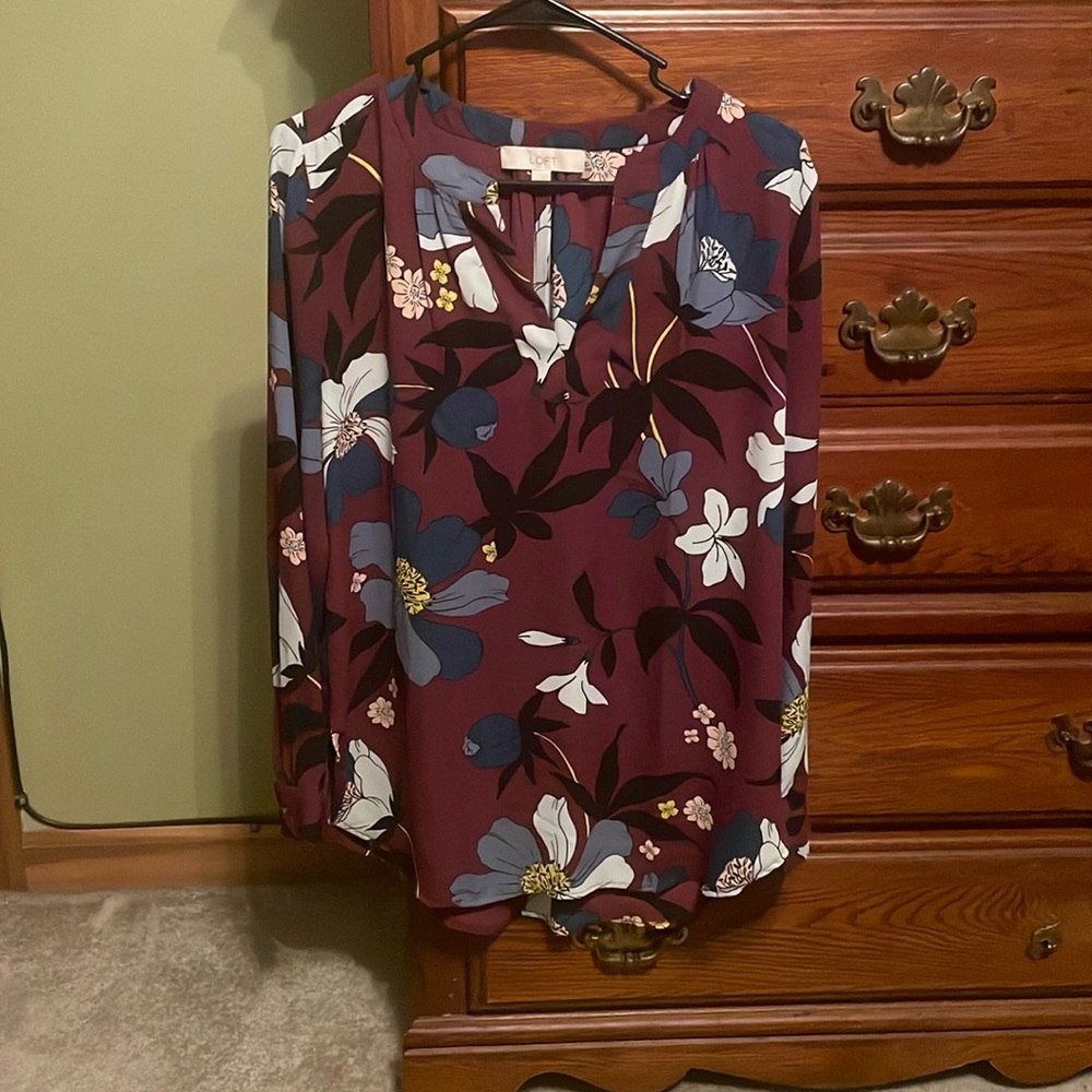 Multicolored Bohemian style Loft peasant blouse